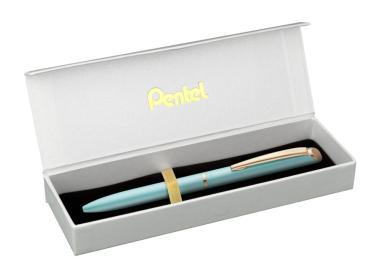 Pentel zselés rollertoll prémium fém EnerGel pastell zöld 0,7 mm - fekete tintával + ajándék kék tollbetéttel